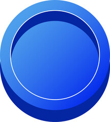 simple 3D colorful glossy buttons.blue shape board or frame symbol
