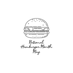 line art of national hamburger month good for national hamburger month celebrate. line art. illustration.