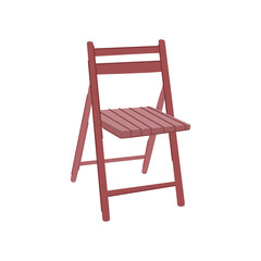 object folding chair cartoon vector illustration