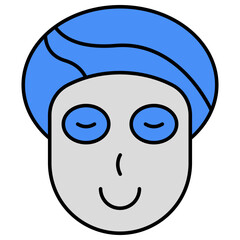 Conceptual flat design icon of face sheet mask 