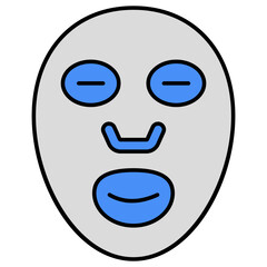 Conceptual flat design icon of face sheet mask 