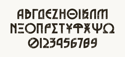 Greek decorative geometric sans serif font