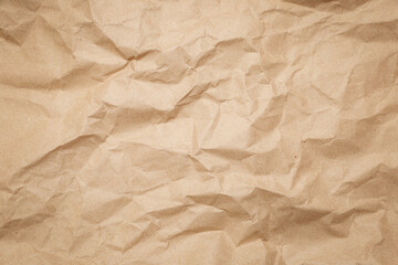 brown crumpled paper texture, old paper surface for background.
