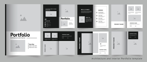 Fototapeta na wymiar Architect portfolio or interior portfolio or project portfolio design template