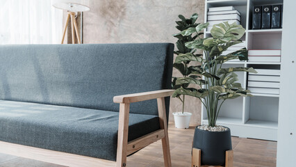 Mock up sofa in business room design interior, nobody.