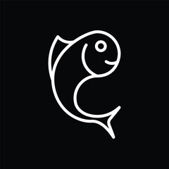 fish icon simple design art eps 10