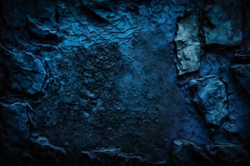 Image de fond de plâtre de texture sur le mur dans des tons noirs bleu foncé dans un style grunge. AI générative  - obrazy, fototapety, plakaty
