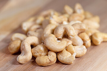 Cashewkerne in einer Nahaufnahme