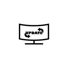  PC monitor UPDATE icon isolated on white background