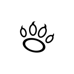 Paw print icon isolated on white background 