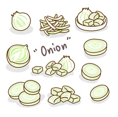 Cartoon Onions  on background vector.