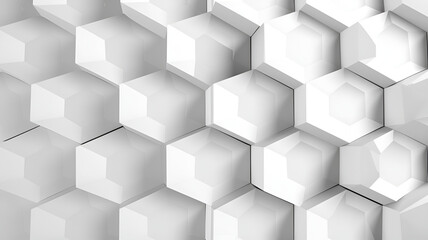 Abstract white background with hexagons. Geometric abstract background. Generative Ai.