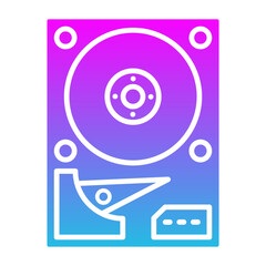 Hard Disk Glyph Gradient Icon