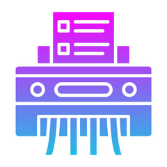 Paper Shredder Glyph Gradient Icon