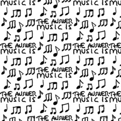 Music is the answer phrase concept graphic