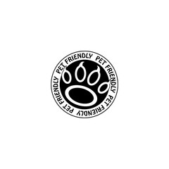  Pet friendly sign icon on white background