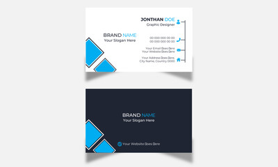 Horizontal creative Double-sided business card design template. Vector illustration. Personal Name Card with Company Logo. Simple and Clean Visiting Card Vector illustration Business card design.