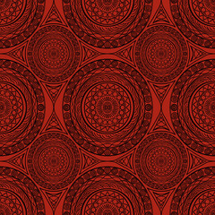 Circular patterns on a red background