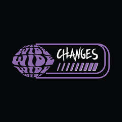 Graphic t-shirt, with text, wide changes. wide text effect, design for t-shirt, stylish print for streetwear, urban streetwear, isolated on black background