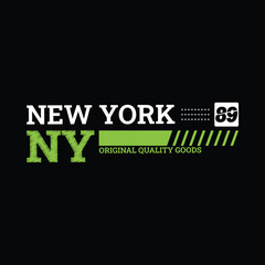Vector illustration on the theme of New York City. Abstract Design. Typography, t-shirt graphics, poster, print, banner, flyer, postcard