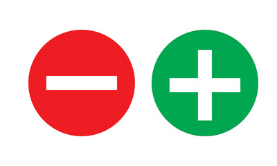 Obraz premium plus and minus signs plus and minus buttons plus and minus icons