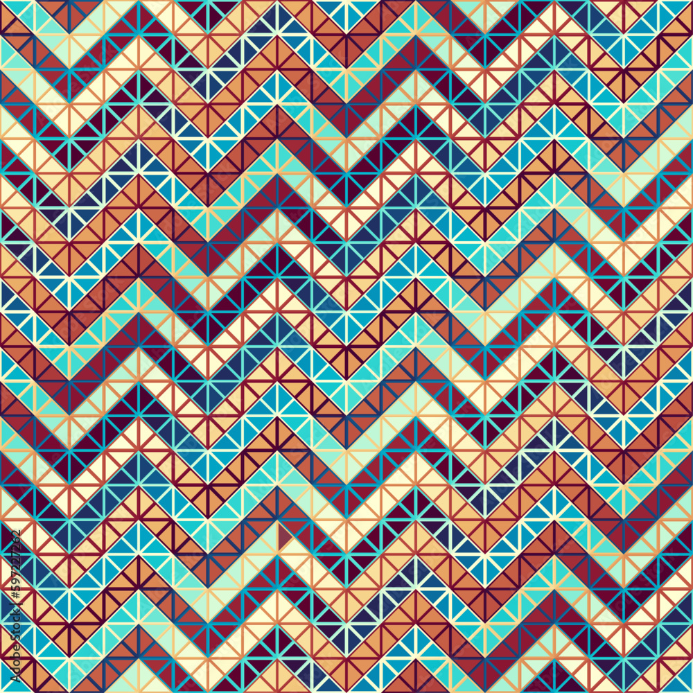 Poster Seamless vector pattern background of a triangles. Vector chevron pattern