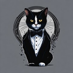 Cat with a tuxedo