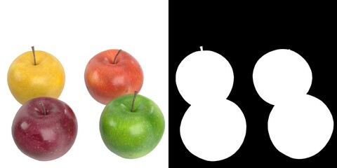 3D rendering illustration of some apples