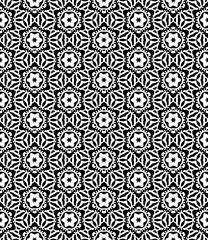 Black and white seamless abstract pattern. Background and backdrop. Grayscale ornamental design. Mosaic ornaments. Vector graphic illustration. EPS10.