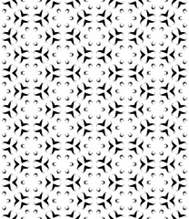 Black and white seamless abstract pattern. Background and backdrop. Grayscale ornamental design. Mosaic ornaments. Vector graphic illustration. EPS10.