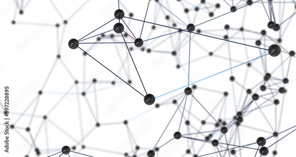 Poster The structure of the network connection of points and lines. Data technology.