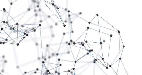 Futuristic geometric double data flow background with connecting dots and lines. Abstract digital