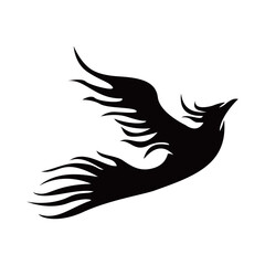 phoenix silhouette logo design. fire bird in mythology.
