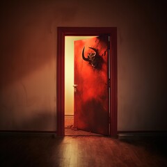 Dark Doors to Hell - enigmatic entrance to the world of demons. Generative AI