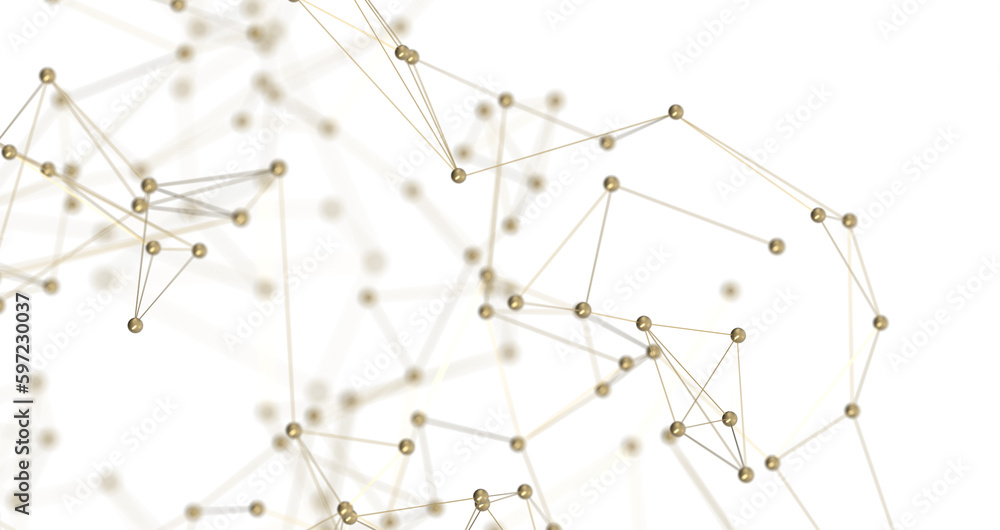 Poster Abstract digital background of points and lines. Glowing plexus. Big data. Network or connection. PNG transparent