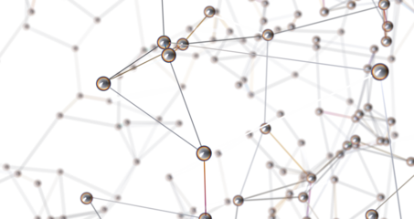 Motion of digital data flow. Communication and technology network concept with moving lines and dots PNG transparent