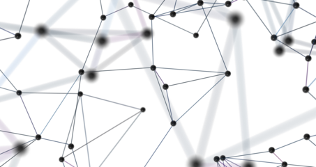 Abstract plexus blue geometry background. Digital technology network connection concept. 3D rendered illustration PNG transparent