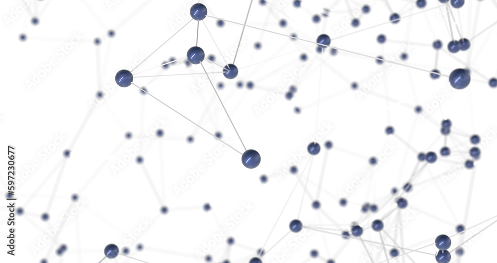 Poster Falling cyber particles. Big data stream. 3d  PNG transparent