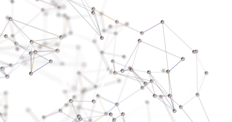 Abstract connected dots and lines. Concept of AI technology, Motion of digital data flow.  PNG transparent