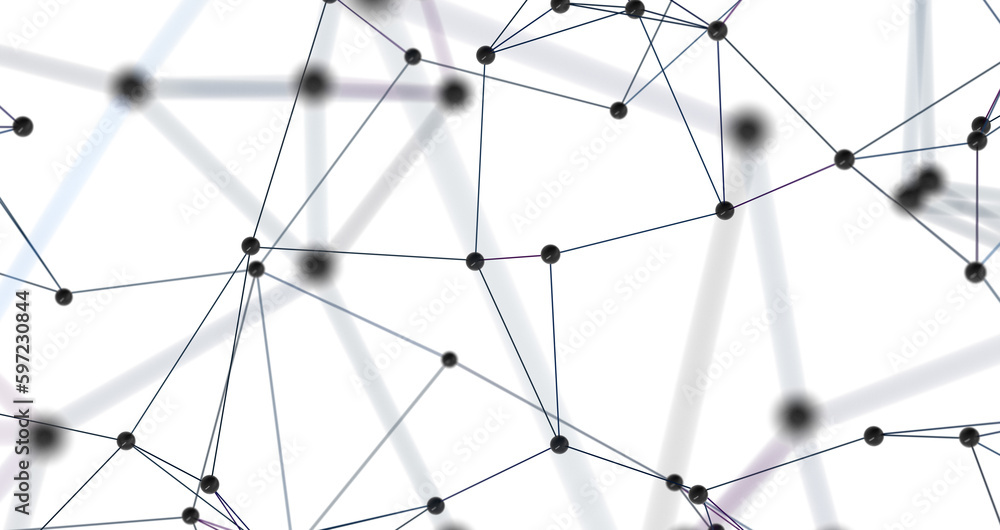Aufkleber Abstract plexus blue geometry background. Digital technology network connection concept. 3D rendered illustration PNG transparent