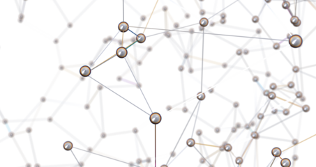 Motion of digital data flow. Communication and technology network concept with moving lines and dots PNG transparent