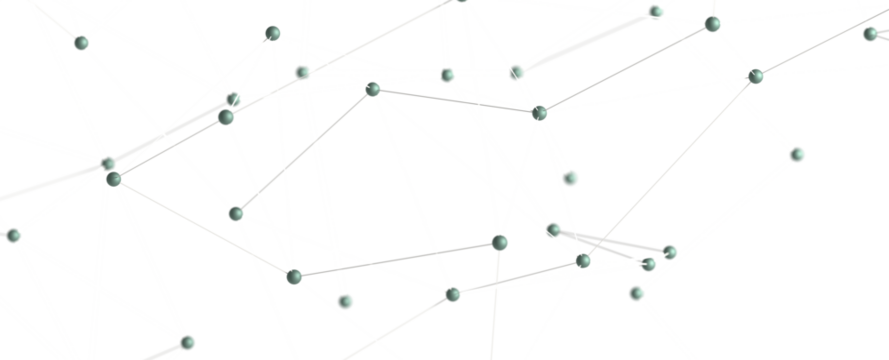 Multi color connected lines and dots network 3d illustration - PNG transparent