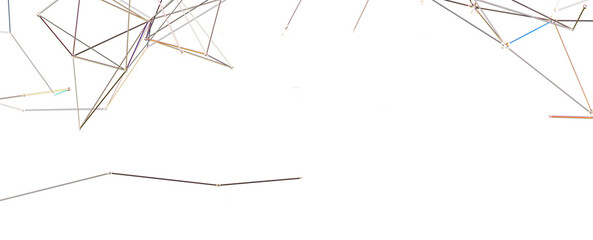 The structure of the network connection of points and lines. Data technology. - PNG transparent