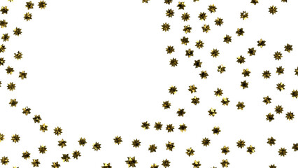 stars. Confetti celebration, Falling golden abstract decoration for party, birthday celebrate, (PNG transparent)
