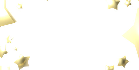 XMAS Stars - Holiday golden decoration, glitter frame isolated - - PNG transparent