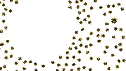 stars. Confetti celebration, Falling golden abstract decoration for party, birthday celebrate, (PNG transparent)