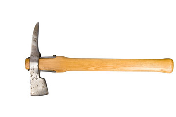 Old axe isolated on a white background. Clipping path included.