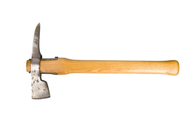 Old axe isolated on a white background. Clipping path included.