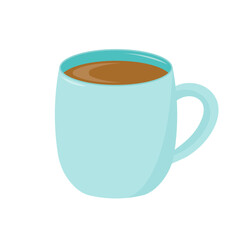 Vector illustration of a cup of coffee. Isolated on a white background. Illustration in flat style.