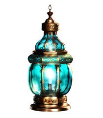 Ramadan Kareem lamp in transparent background. Generative AI.